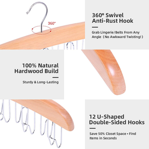 Hot Selling Multifunktion aler Holz anzug Kleiderbügel mit Krawatten haken Top BH Schrank Kleiderbügel für die Aufbewahrung im Haushalt für Kleider schrank oder Geschäft - Product Image 2