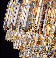 Lustre de plafond rond en cristal gris fumé contemporain JYLIGHTING, luminaire de plafond LED de luxe pour chambre et spa