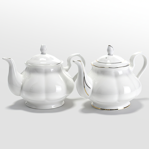 Tetera marroquí vintage con logotipo personalizado, cerámica blanca, porcelana china, juego de tetera y cafetera inglesa europea - Product Image 1