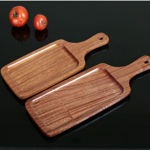 Top-notch Sapele Wood Pizza Board Rectangle Flat <b>Steak</b> <b>Plate</b> Dessert Tray Handmade Solid Color - Product Image 2
