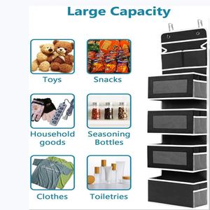 5-Shelf Collapsible Door Storage Organizer for Bedroom with 2 Small Pocket and 4 Side Pocket Over Door Hanging Organizer - Product Image 4