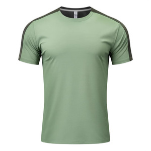 Ice Blue Men's Crew Neck T-Shirt Short Sleeve Polyester Spandex Workwear Summer Sportswear - Product Image 2