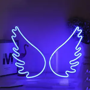 أجنحة ملاك من الأكريليك مصباح ديكور Led لجدار غرفة النوم لوحة إعلانات للمشي شريط إضاءة نيون