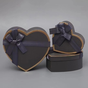 Custom a forma di cuore unico <span class=keywords><strong>Love</strong></span> Rose Bouquet fiori tre pezzi collo scatole di carta per confezioni regalo di lusso - Product Image 6