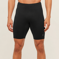 Shorts de compression noirs sportifs respirants à séchage rapide avec ceinture élastique