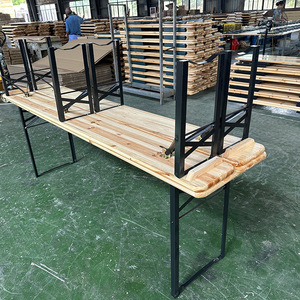 Meubles en bois sur mesure pour l'extérieur, table et bancs pliants pour pique-nique et bière en bois - Product Image 1