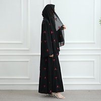 Ensemble Abaya Hijab pour femmes, broderie florale d'été, Dubaï 2025, fabricant d'Abaya, ensemble de 2 pièces, vêtements islamiques, Abaya pour femmes musulmanes