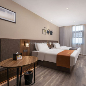 Modern Hotel Bedroom Furniture Set <b>Low</b> Price MDF Wood <b>Frame</b> Single <b>Bed</b> With Fabric Upholstered Headboard Mattress And <b>Bed</b> Sheets - Product Image 5