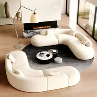 Juego de Sofás Modernos de Lujo, Muebles de Tela de Terciopelo, Sofá Curvo para Casa, Villa y Almacén, para Sala de Estar y Espacios de Hotel