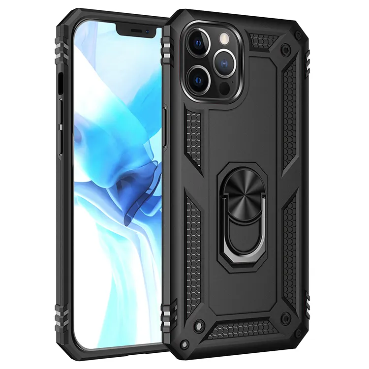 For iPhone 12 Pro Max Case Military Grade Protective Phone Case with Car Mount Kickstand for iPhone 12 Pro / 12