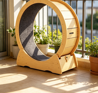Structure d'escalade moderne pour chat en bambou avec roue de course cylindrique silencieuse pour chats