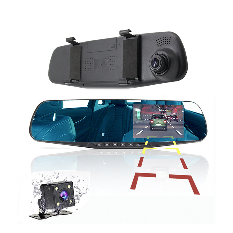 Manufacture Car Video Recorder 1080P Car DVR Double lens Car camera Rearview Mirror Video Recorder Mirror Dash cam