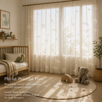 Rideaux de fenêtre personnalisés en jacquard imitation lin avec motifs d'animaux mignons, à accrocher avec des crochets, pour la chambre d'enfant, la crèche, le salon