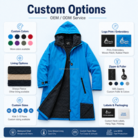 Veste de bain à capuche avec logo personnalisé doublé polaire hiver imperméable hommes femmes enfants Parka de bain plage surf poncho manteau Robe à langer