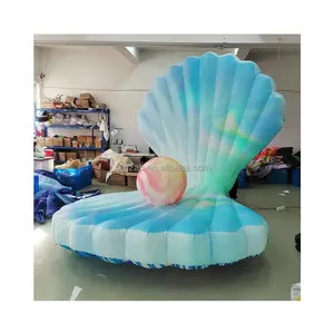 야외 이벤트 광고 진주 추가 조명과 풍선 SeaShell 공기 송풍기로 장식 해양 동물 모델