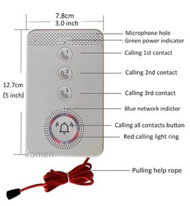 4G một phím quay số GSM SOS báo động liên lạc khẩn cấp cho người già bị vô hiệu hóa cuộc gọi điện thoại bằng giọng nói với nút hoảng loạn - Product Image 6