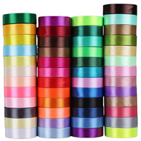 Ruban en satin polyester écologique simple ou double face, plusieurs largeurs, vente en gros pour la décoration de fêtes d'anniversaire et de mariages