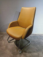 Chaise de bureau moderne en cuir à dossier moyen pour visiteurs et cadres