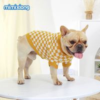 Venta al por mayor de fábrica mimixiong tejido portátil transpirable patrón de tablero de ajedrez Perros animales Suéteres ropa Suéter