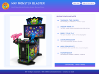 Machine d'arcade de tir pour 2 joueurs, jeu de monstres, dessin animé LED 80x75x150 cm pour centre commercial FEC