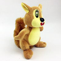 Peluche d'écureuil de dessin animé, queue touffue et moelleuse, jouet en peluche avec yeux brodés, cadeau mignon pour enfants