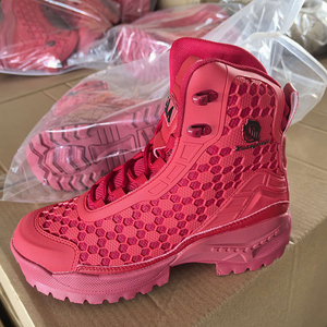 DSF43 5AA Pink High <b>Top</b> <b>Silver</b> Leaf Tactical Boots Camouflage <b>Mesh</b> Breathable Outdoor All Seasons Bulk Wholesale - Product Image 1