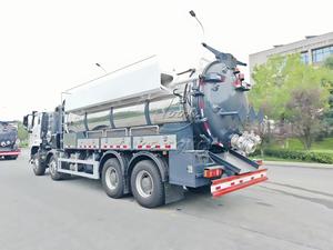 Camion HOWO Vactor avec réservoir en acier inoxydable, pompe HPP, aspiration par jet, commande à distance, camion d'aspiration pour le nettoyage des égouts |   jet-vac |   jetting | jet de lavage des égouts - Product Image 6