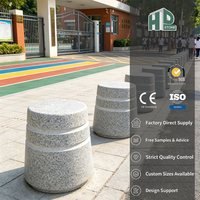 Piliers de sécurité extérieurs en granit G603 blanc sésame, vente directe usine, pour parkings et projets routiers