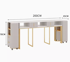 Luxury Modern Fashionable Metal <b>Nail</b> Manicure <b>Table</b> Desk for <b>Nail</b> Salon - Product Image 5