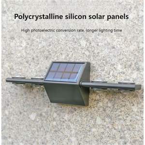 ไฟติดผนังพลังงานแสงอาทิตย์แบบใหม่ ดีไซน์แยกส่วน 8 LED โพลีซิลิคอน แสงสีขาวอบอุ่น กันน้ำระดับ IP65 สำหรับสวน - Product Image 4