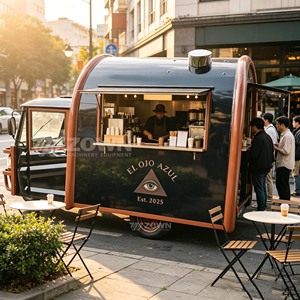 Chariot de Restauration Mobile Entièrement en Acier Inoxydable Personnalisé avec Espace de Travail Optimisé pour la Vente de Bubble Tea, Hot-Dogs et Snacks en Extérieur - Product Image 3