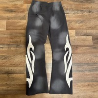 Pantalon de survêtement évasé pour homme, effet délavé soleil, avec appliqué et patch brodé personnalisé, par le fabricant Sun Fade