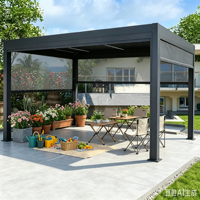 Pergola moderne en aluminium 3x3m avec toit à lames motorisé et étanche, pour jardin, terrasse, gazebo, auvent de villa 10x10ft