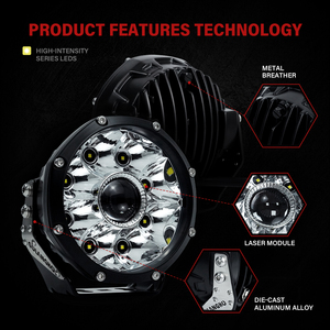Feux de brouillard/de conduite LED laser ronds super lumineux de 5 pouces 100W pour véhicule, pour voiture 4x4, 4runner, <span class=keywords><strong>camion</strong></span>, tout-terrain, voiture, jeep, UTV - Product Image 3