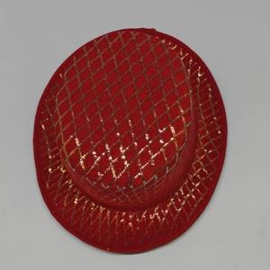Sombrero de Copa Rojo con Lentejuelas y Lazo Brillante para Navidad, Año Nuevo, Fiestas y Disfraces - Product Image 3