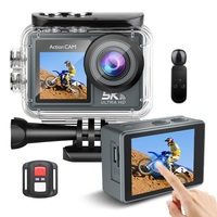 Caméra d'action Goobsafe GM40TRW 5K avec écran tactile double, étanche à 30 m, EIS, microphone sans fil, télécommande, zoom 4x, 128 Go, vente en gros