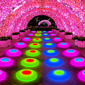 กระเบื้องพื้นเต้นรำแบบอินเทอร์แอคทีฟสำหรับเด็ก พร้อมไฟเวที IP65 RGBW LED ป้องกันสิ่งแวดล้อม อุปกรณ์ตกแต่งสำหรับงานอีเว้นท์กลางแจ้ง - Product Image 1