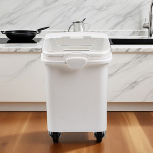 Boîte de rangement pour riz 140L scellée avec roulettes pour usage commercial - Product Image 2
