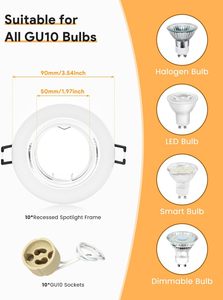 ไฟสปอตไลท์ LED แบบฝัง ดีไซน์มินิมอล ตัวเรือนอะลูมิเนียมอัลลอยด์ สีขาวด้าน ระดับ IP20 แรงดันไฟฟ้า 220V AC ติดตั้งแบบฝัง - Product Image 2