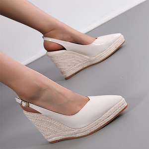 Nuovi <span class=keywords><strong>sandali</strong></span> estivi da donna di <span class=keywords><strong>grandi</strong></span> dimensioni con fibbia a cuneo cintura serpentina Open Toe <span class=keywords><strong>sandali</strong></span> con zeppa tacco alto da donna - Product Image 5