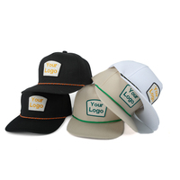 Fabricant ODM Vente en gros Casquettes de baseball à visière incurvée réglable à 5 panneaux, visière plate, casquette de camionneur, logo brodé personnalisé