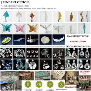 Lampadario moderno personalizzato a goccia di pioggia in vetro a farfalla lungo per soggiorno decorativo Design a goccia di pioggia - Product Image 6