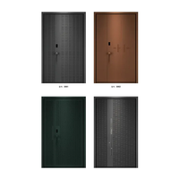 Puerta de Entrada Antirrobo de Acero Galvanizado Moderna Personalizada de Fábrica, Núcleo de Panal de Aluminio de Alta Densidad, Aislamiento Acústico, Impermeable