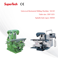 Machine de fraisage universelle Supertech à 3 axes haute précision à un seul brocheur X6132, machine de fraisage horizontale en métal