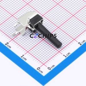GT-TC102B-H180-L1 Tactile Switch Through hole,6.1x6.1mm Switch Single Pole Single Throw Round Button 2.5N Right Angle Insert - Product Image 1