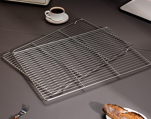 Bán buôn 60*40cm 304/201 thép không gỉ làm mát Giá kim loại dày dây giá bánh Bánh Mì Bánh BBQ nướng Net - Product Image 3