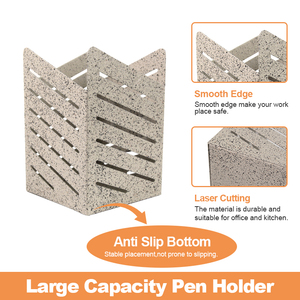 Modern Durable Office <b>Desk</b> with Square Pattern Metal Pen Holder - Product Image 2
