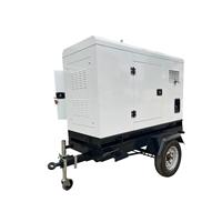 Générateur diesel silencieux insonorisé à démarrage automatique ATS monophasé/triphasé 50KW/63KVA sur remorque mobile