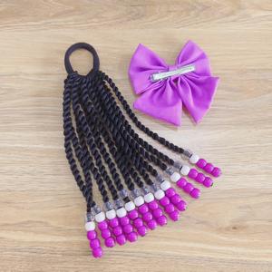 12 hebras/PC pelo sintético trenza Twist Hair Kid cola de caballo con Bowknot con cuentas de colores para Niños Accesorios para el cabello de fiesta - Product Image 4