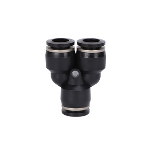 Pneumatic <b>Quick</b> Coupling Y Type Tee Black Air Hose <b>Connector</b> PY4 8 10 12 14 16 PBT Plastic - Product Image 4